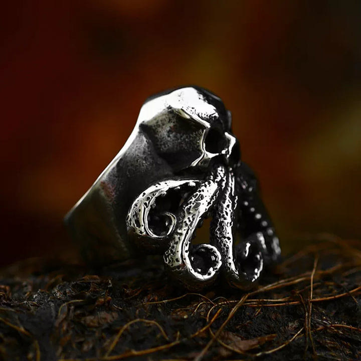 Octopus Skull Punk Stainless Steel Seaman Ring