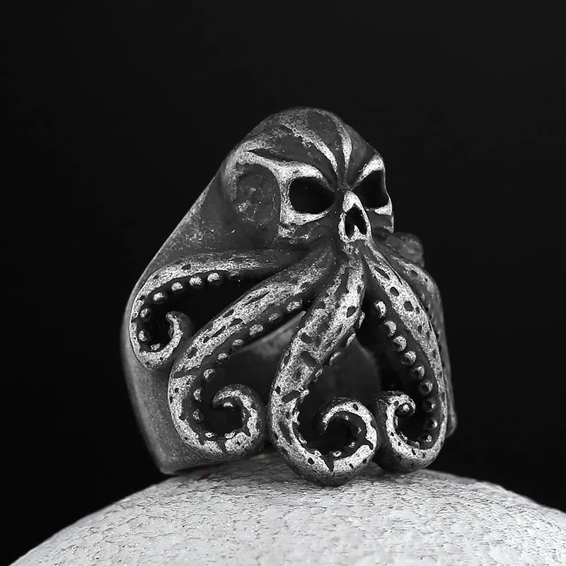 Octopus Skull Punk Stainless Steel Seaman Ring