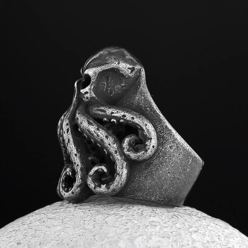 Octopus Skull Punk Stainless Steel Seaman Ring