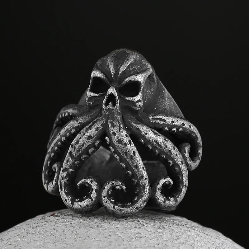 Octopus Skull Punk Stainless Steel Seaman Ring