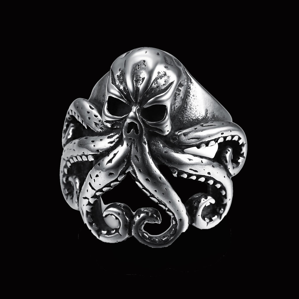 Octopus Skull Punk Stainless Steel Seaman Ring