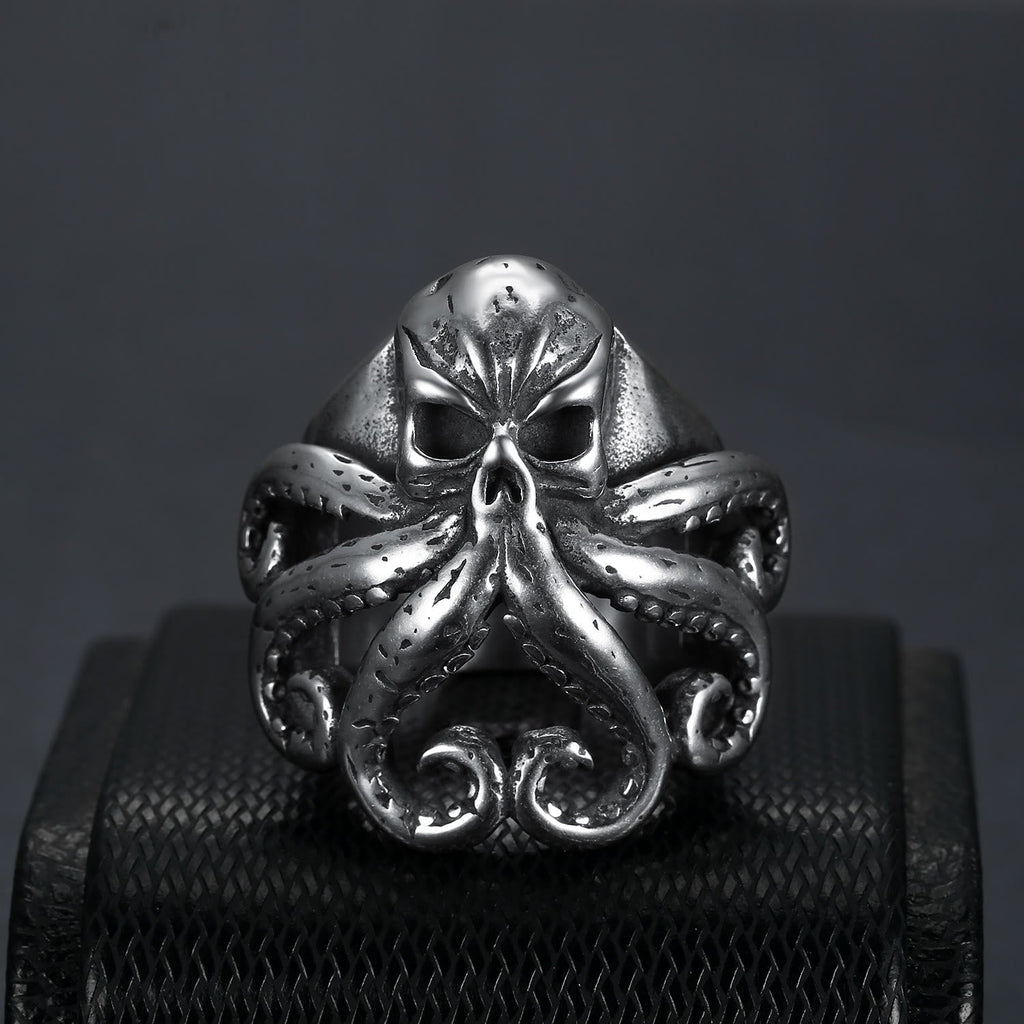 Octopus Skull Punk Stainless Steel Seaman Ring