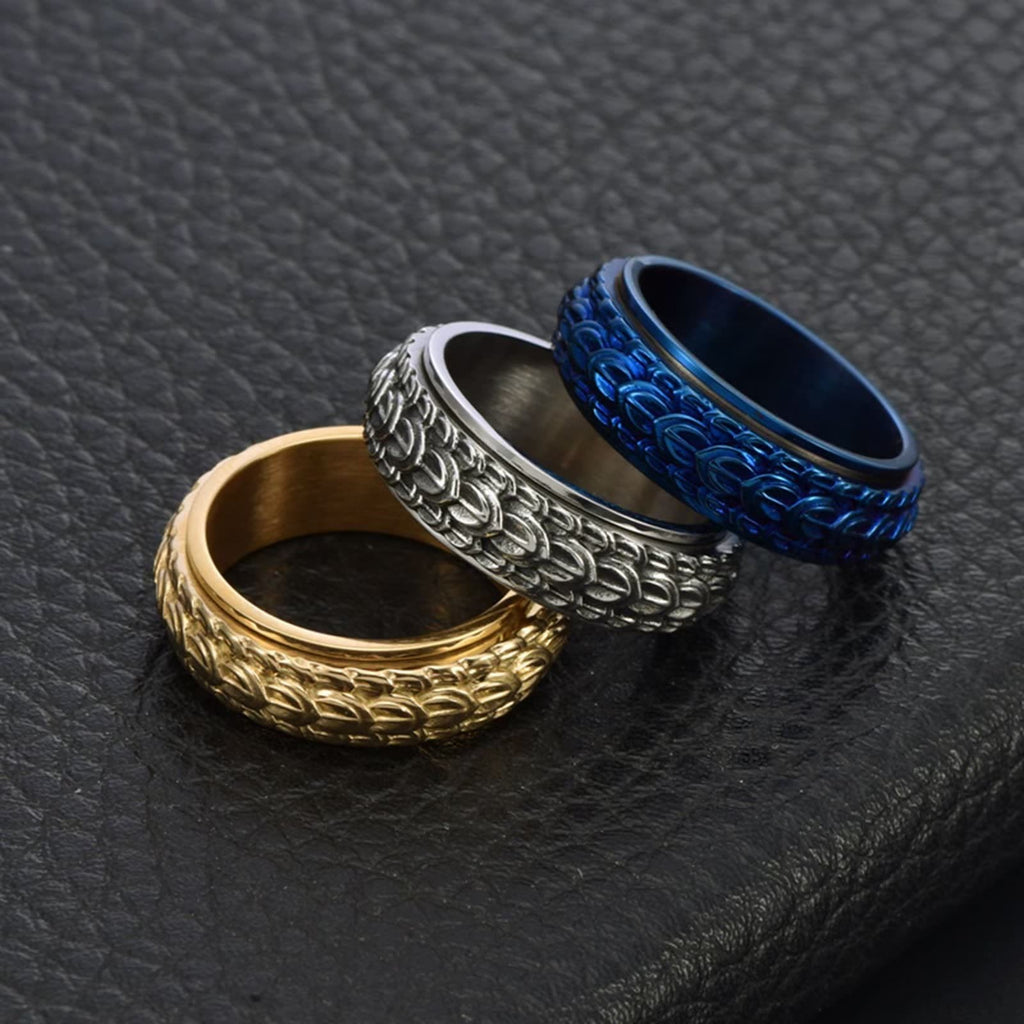 Dragon Scale Spinner Anxiety Titanium Steel Ring