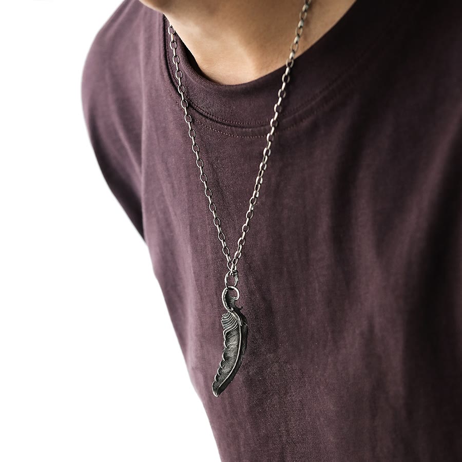 Handcrafted 999 Silver Feather Necklace