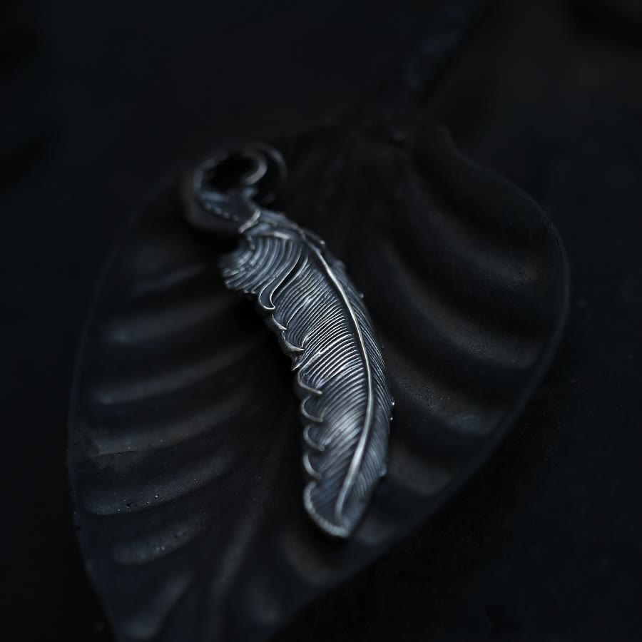 Handcrafted 999 Silver Feather Necklace