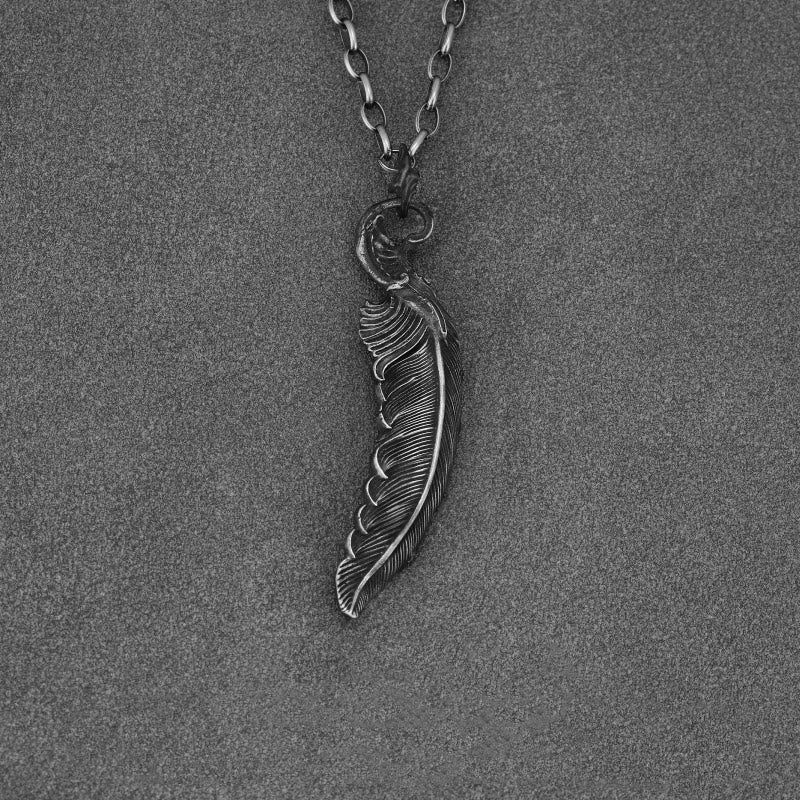 Handcrafted 999 Silver Feather Necklace
