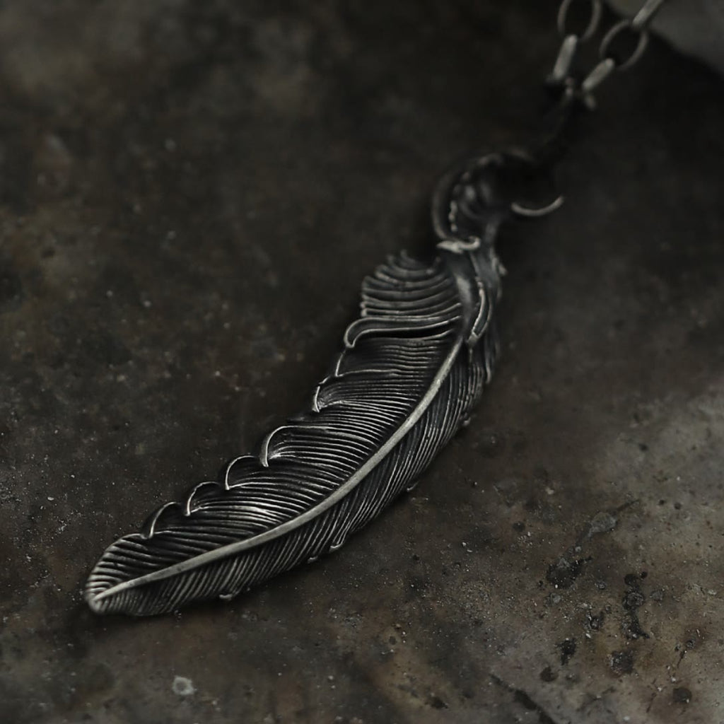 Handcrafted 999 Silver Feather Necklace