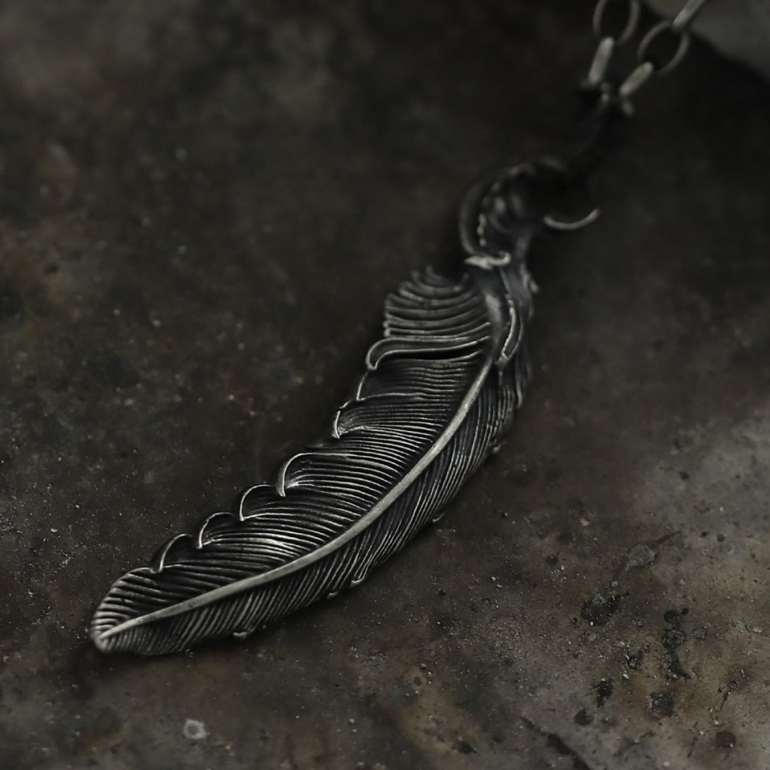 Handcrafted 999 Silver Feather Necklace