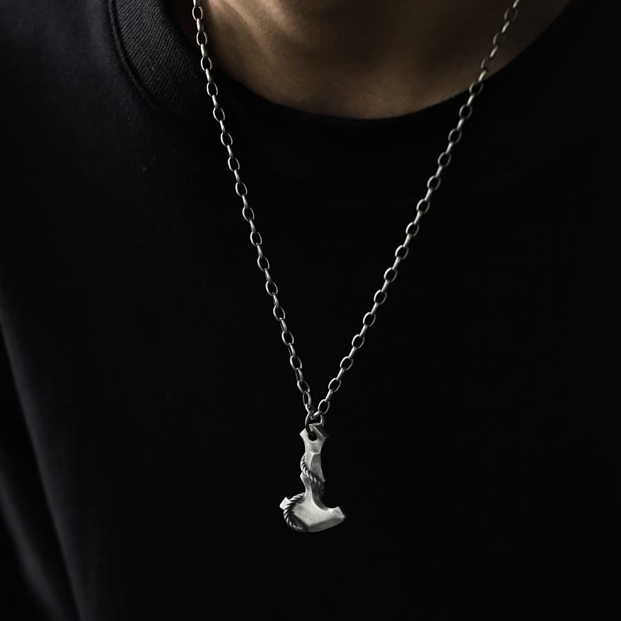 Handcrafted 999 Silver Anchor Necklace