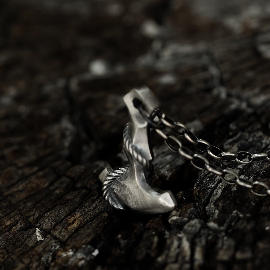Handcrafted 999 Silver Anchor Necklace