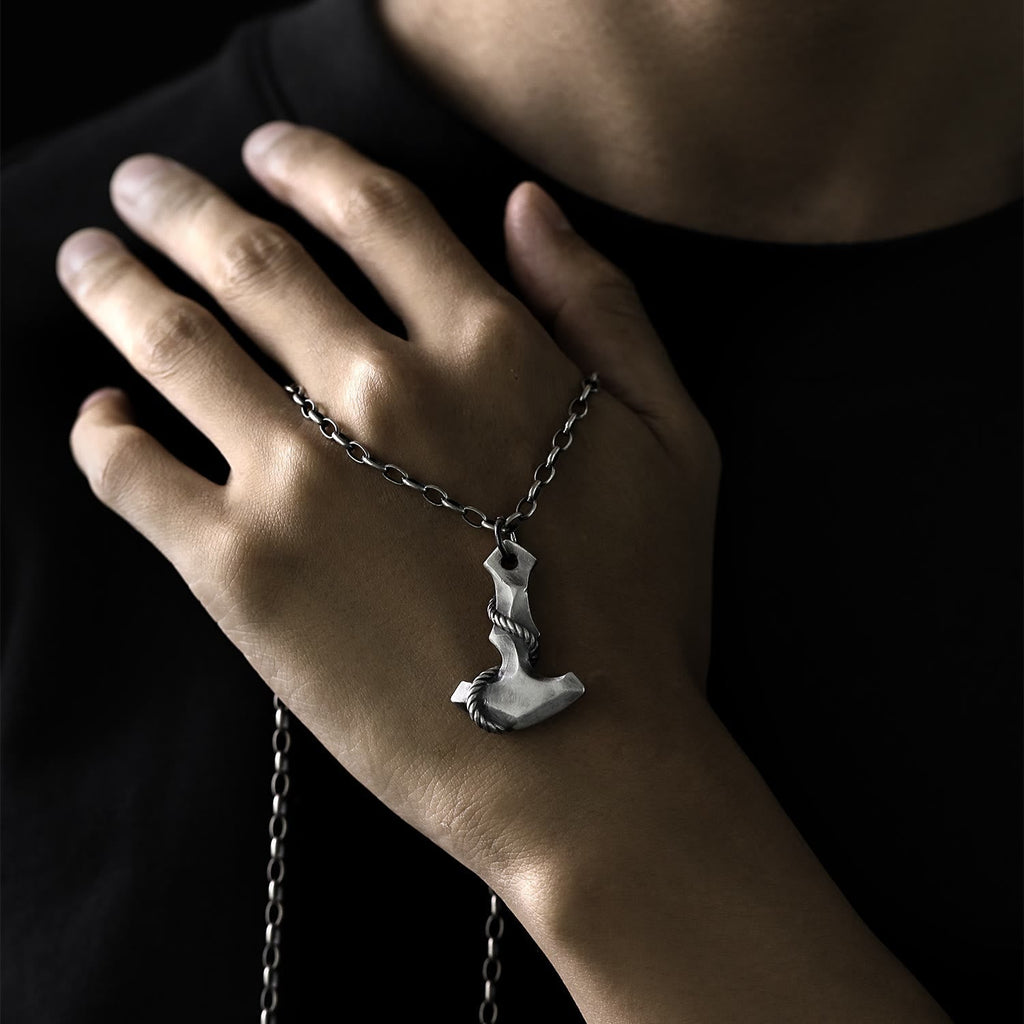 Handcrafted 999 Silver Anchor Necklace