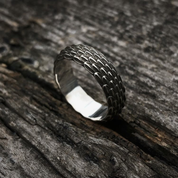 Handcrafted 925 Silver Dragon Scale Ring