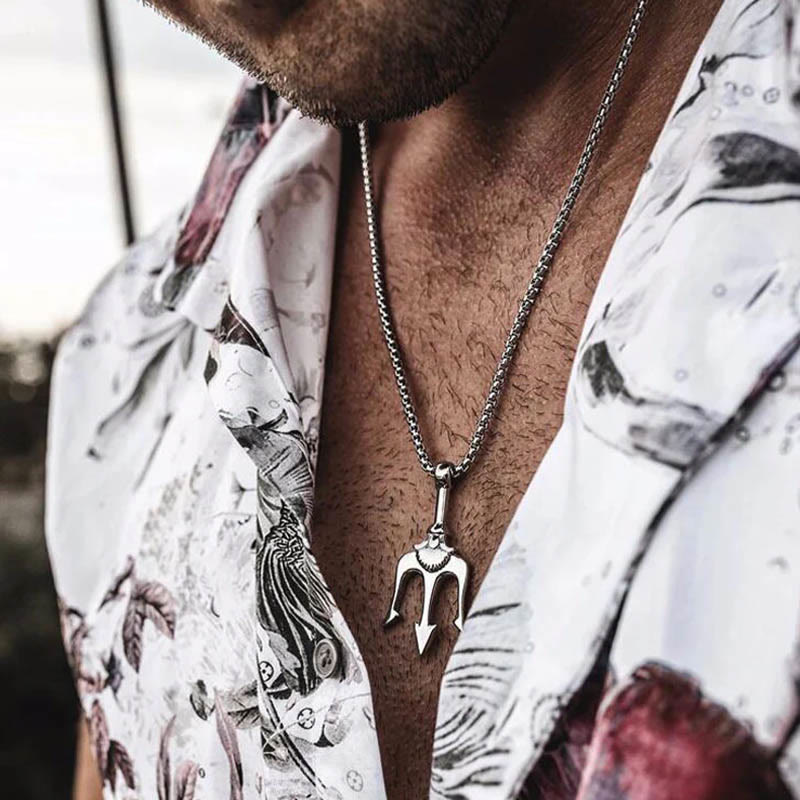 "Power and Courage" Poseidon Trident Necklace
