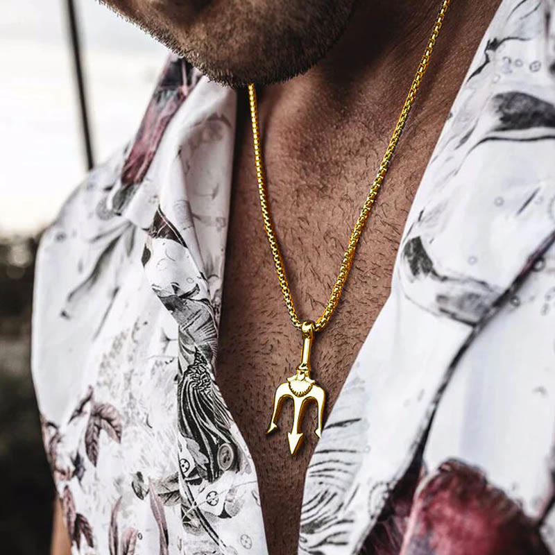 "Power and Courage" Poseidon Trident Necklace
