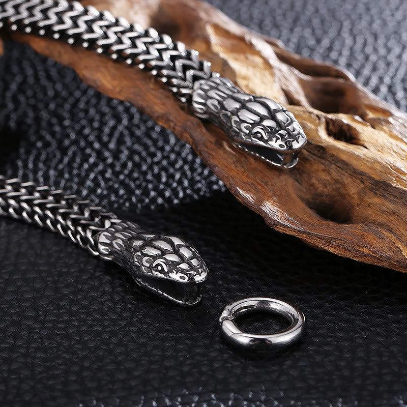 Double Snake Head Animal Necklace