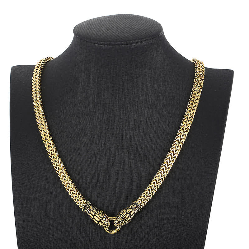 Double Snake Head Animal Necklace