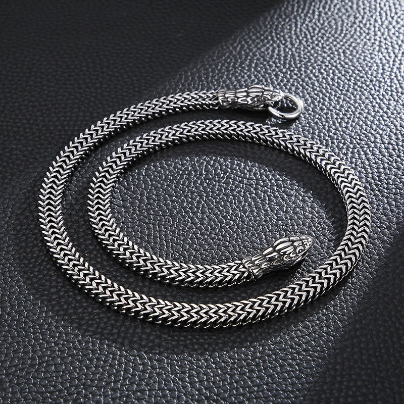 Double Snake Head Animal Necklace