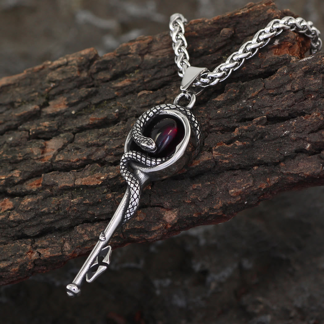 Snake Serpent Coil Key Necklace