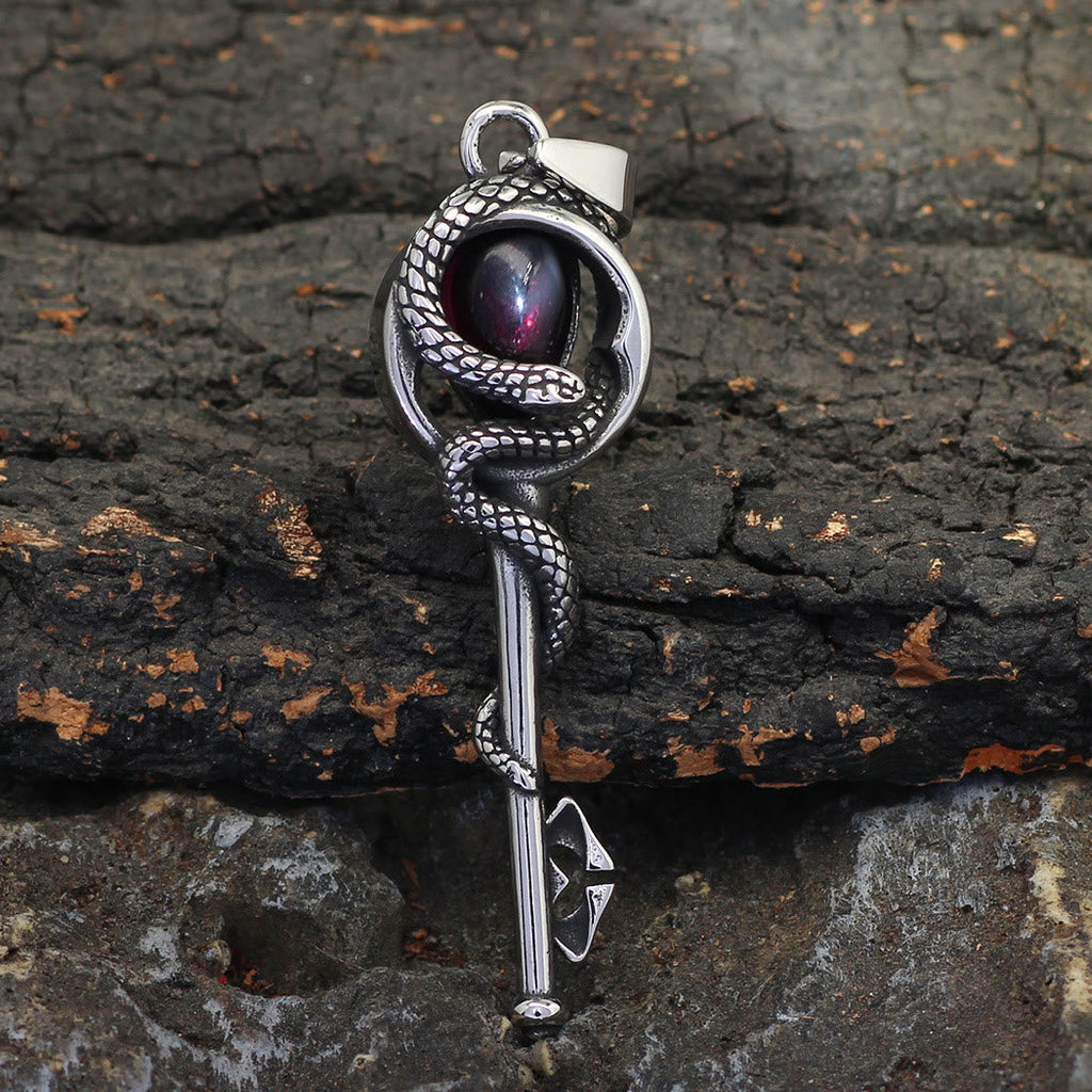 Snake Serpent Coil Key Necklace
