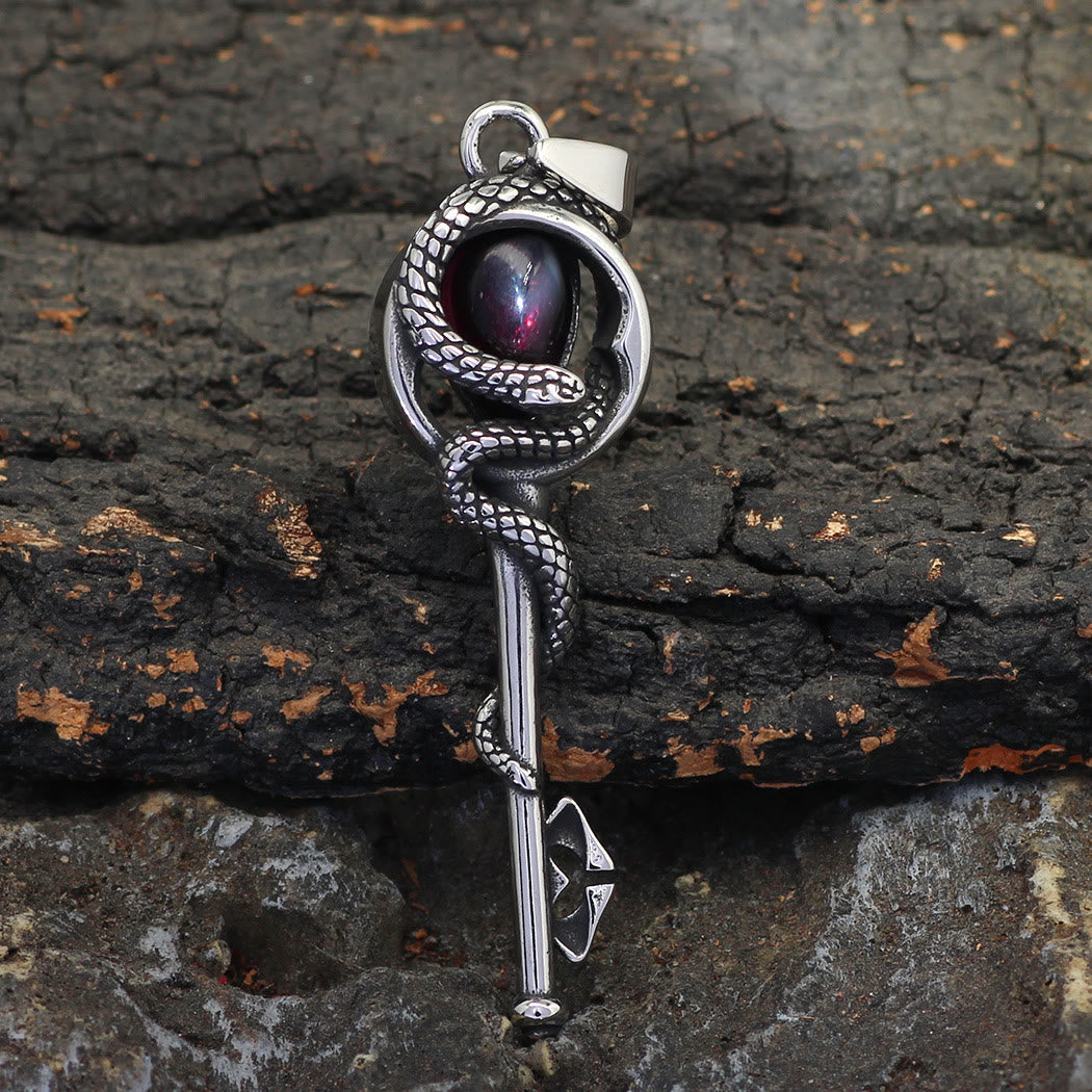 Snake Serpent Coil Key Necklace