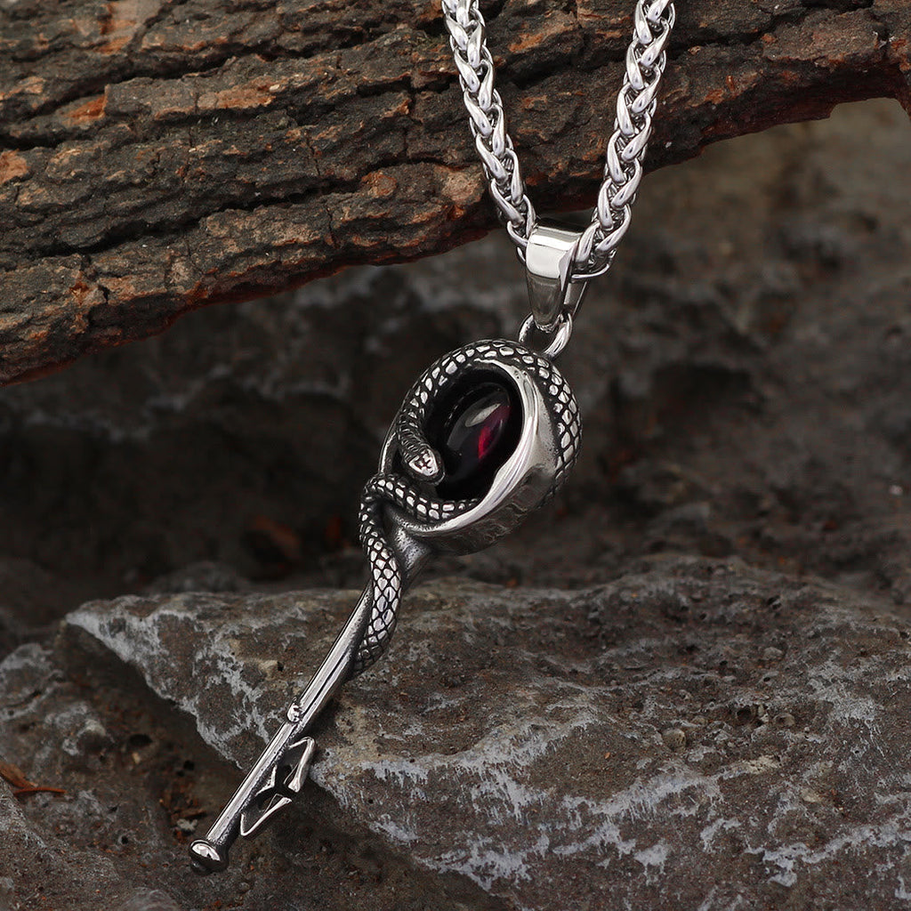 Snake Serpent Coil Key Necklace