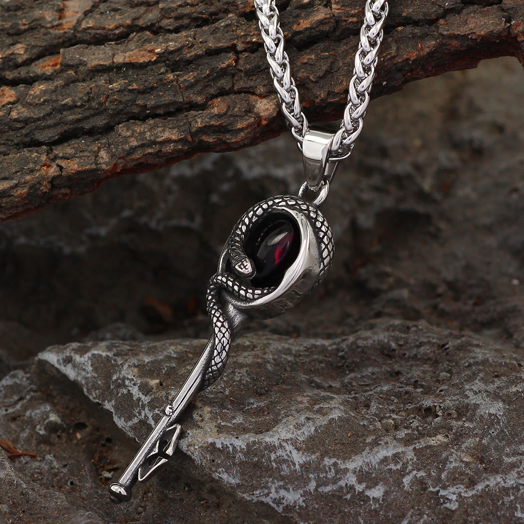 Snake Serpent Coil Key Necklace
