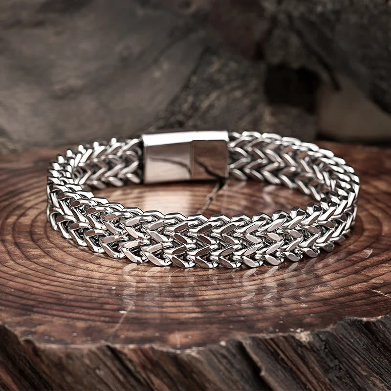 Classic Double Row Wheat Chain Bracelet