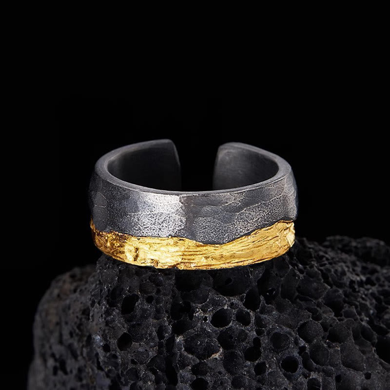 Rustic Gold Vein Open Band Ring