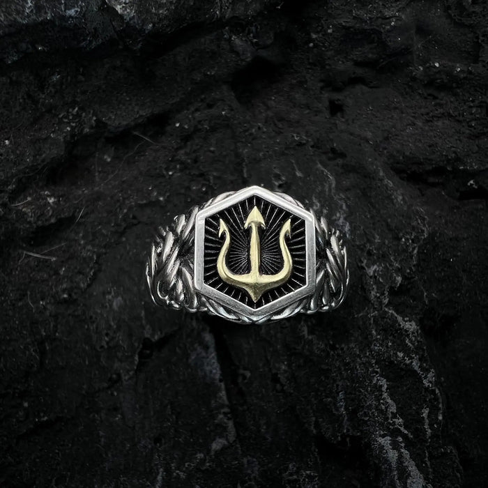 Poseidon Trident Battle Ring