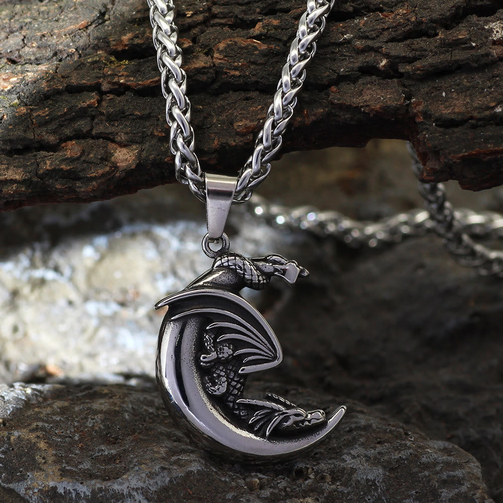 Dragon Claw Crescent Pendant Necklace