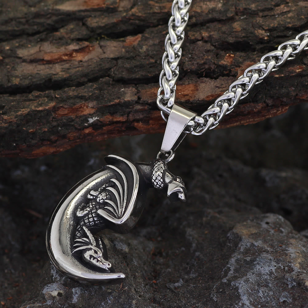 Dragon Claw Crescent Pendant Necklace