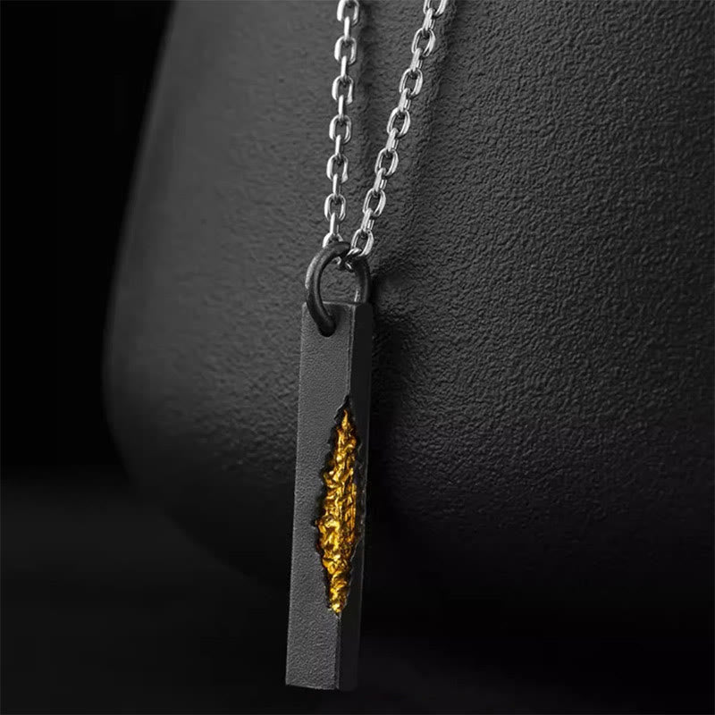 Fire Fragment Bar Necklace