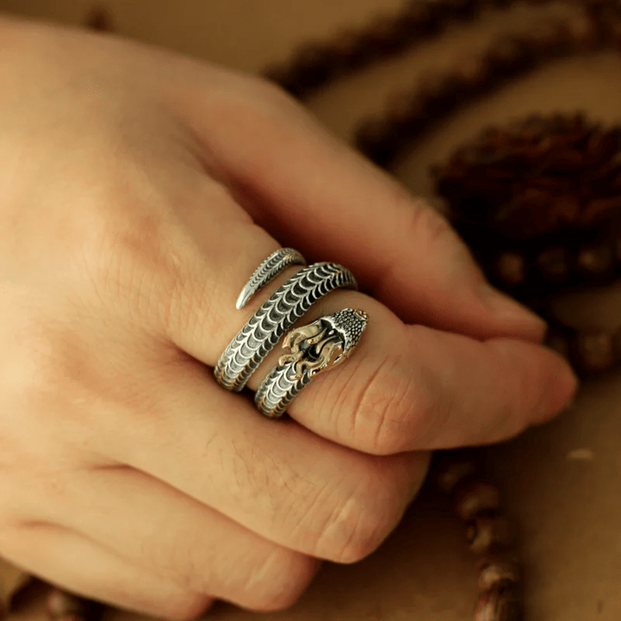 Vintage Dragon Horned Snake Ring