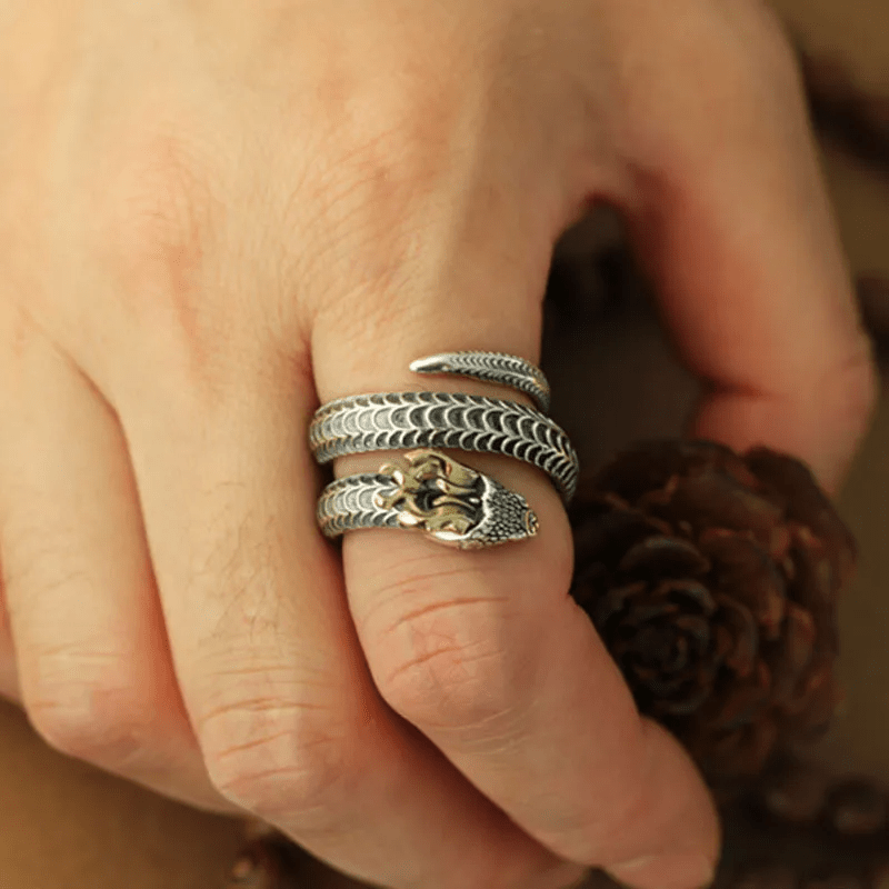 Vintage Dragon Horned Snake Ring