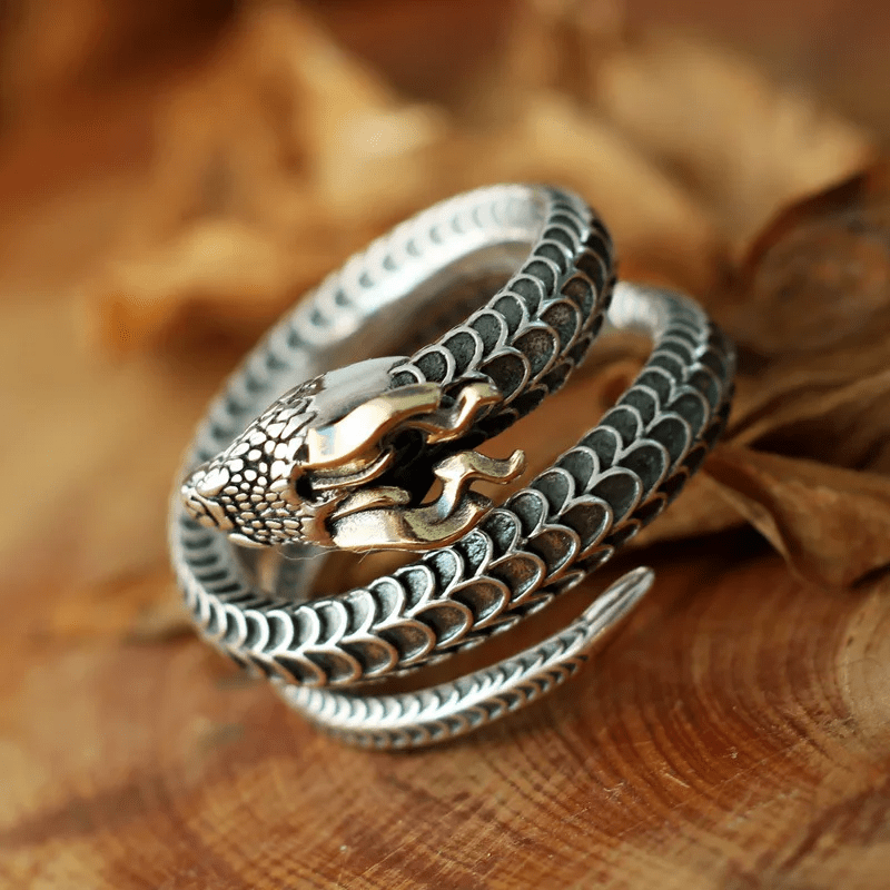 Vintage Dragon Horned Snake Ring