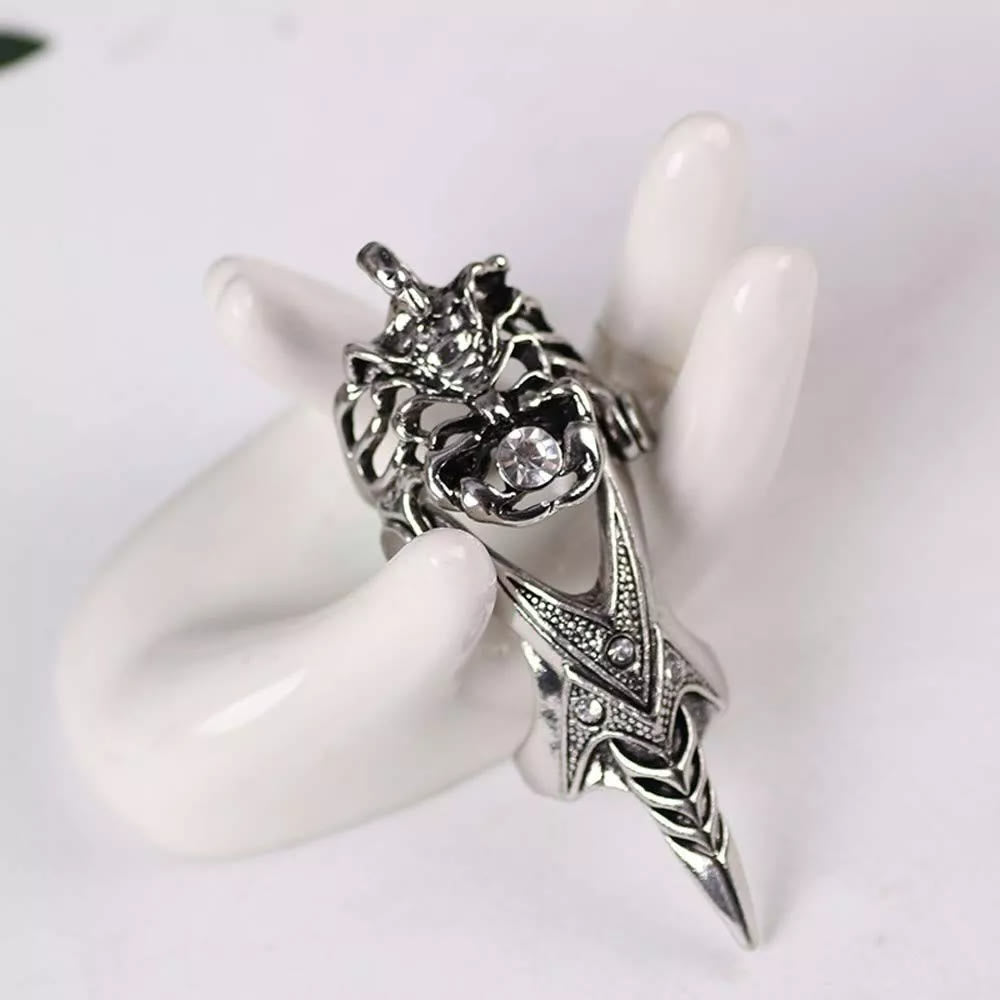 Norse Dragon Skull Full Finger Ring