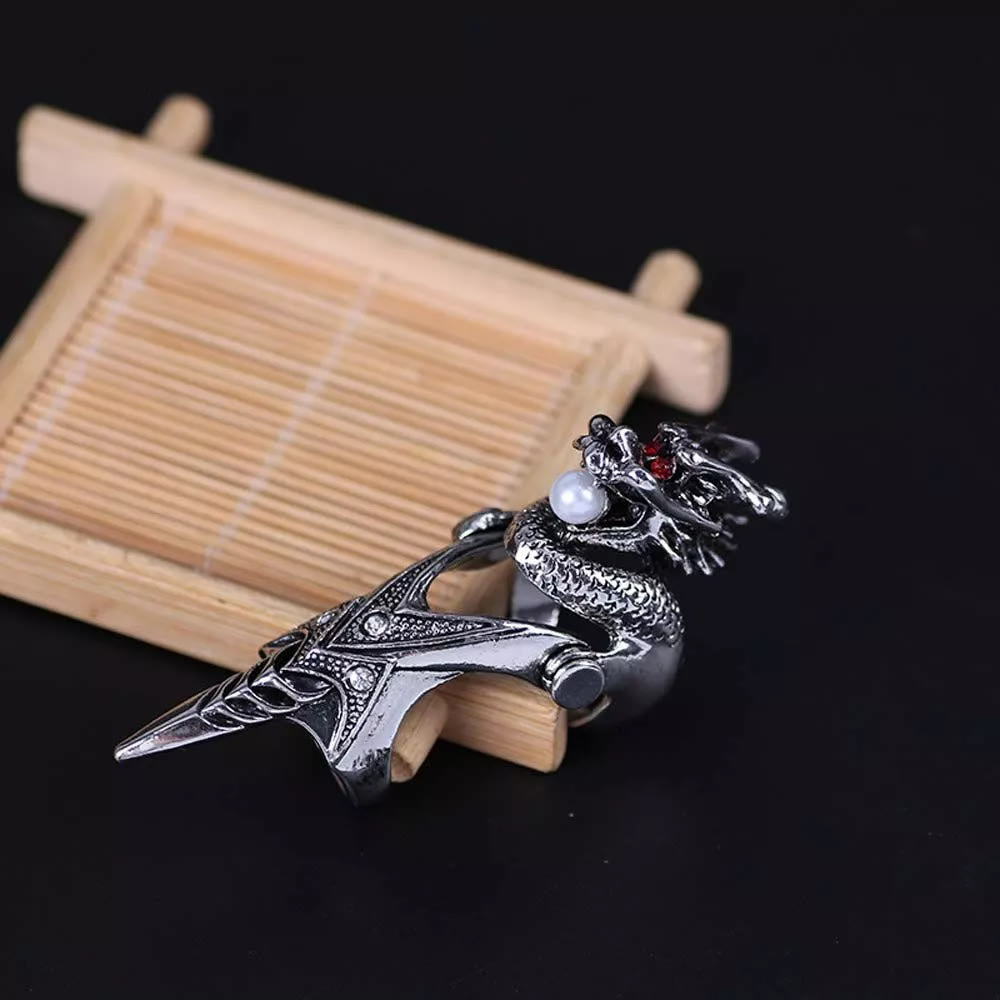 Norse Dragon Skull Full Finger Ring