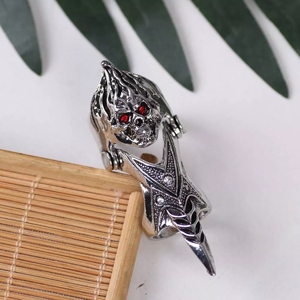 Norse Dragon Skull Full Finger Ring