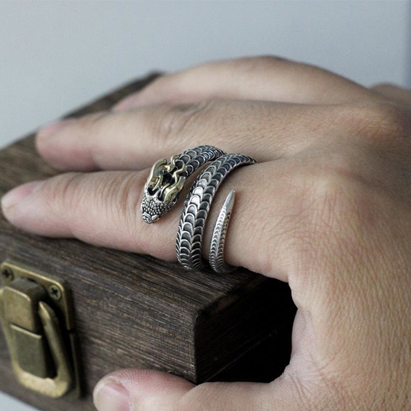Vintage Dragon Horned Snake Ring