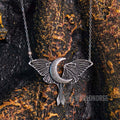 Gothic Moon Moth Dangle Necklace