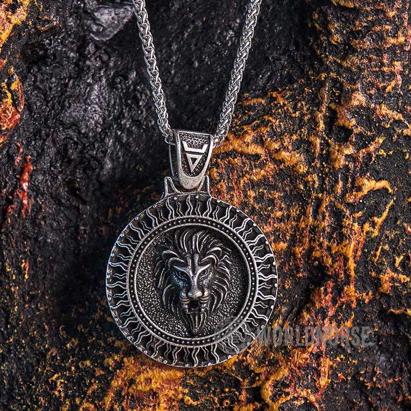 Solar Frost Lion Head Necklace