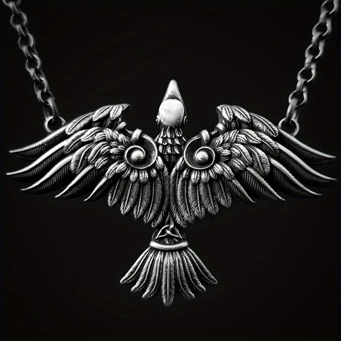 Viking Celtic Raven Bird Necklace