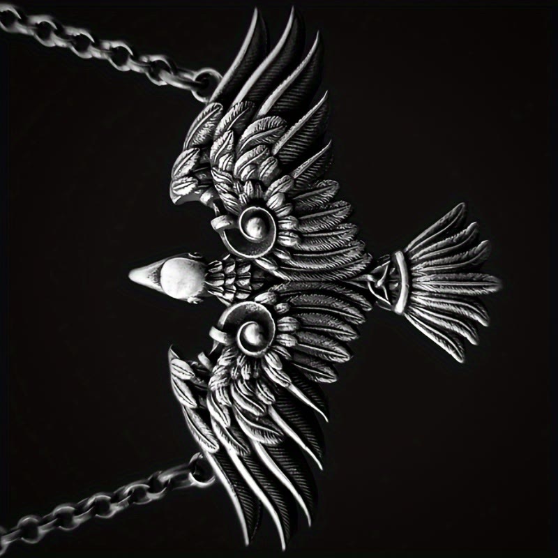 Viking Celtic Raven Bird Necklace