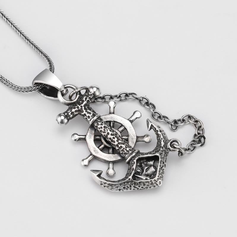 Marine Anchor Wheel Necklace