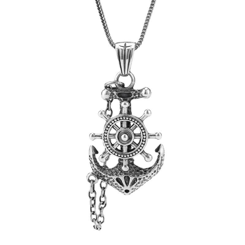 Marine Anchor Wheel Necklace