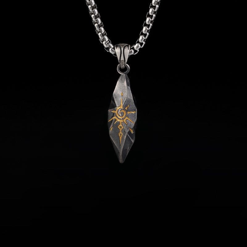Wish Emblem Hammered Necklace
