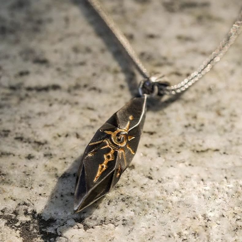 Wish Emblem Hammered Necklace