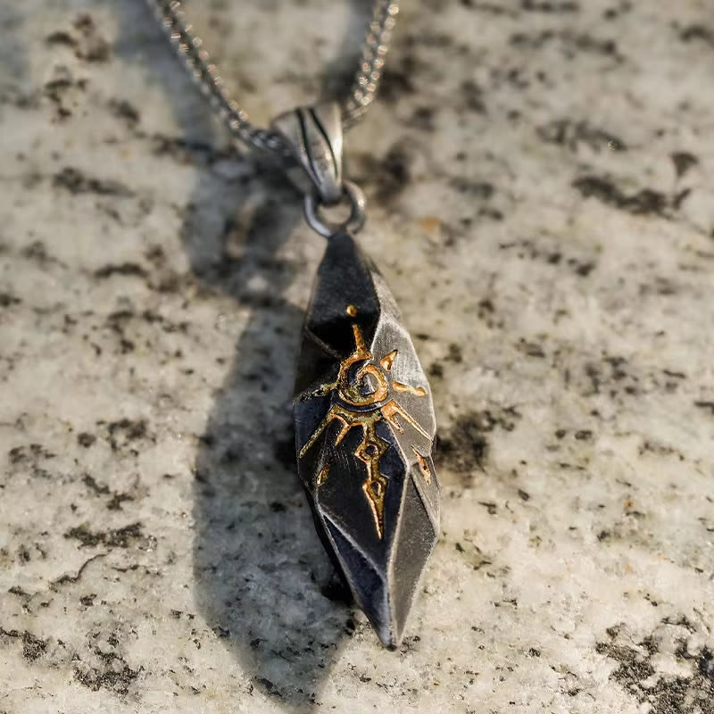 Wish Emblem Hammered Necklace