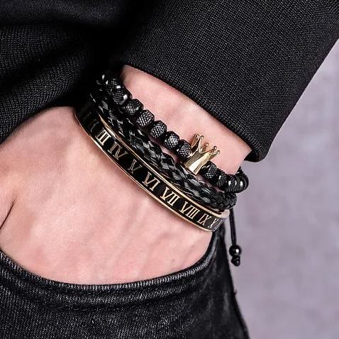 Royal Crown Roman Numeral Bracelet