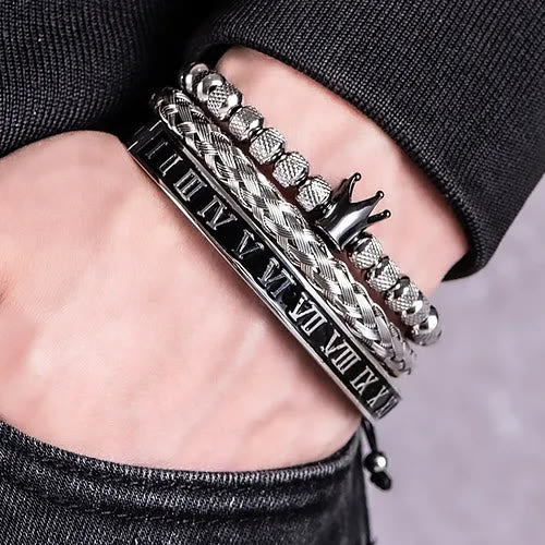 Royal Crown Roman Numeral Bracelet
